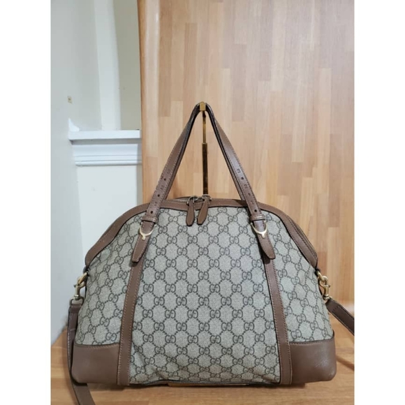 Authentic Gucci Nice GG Supreme Canvas Top-Handle Bag
